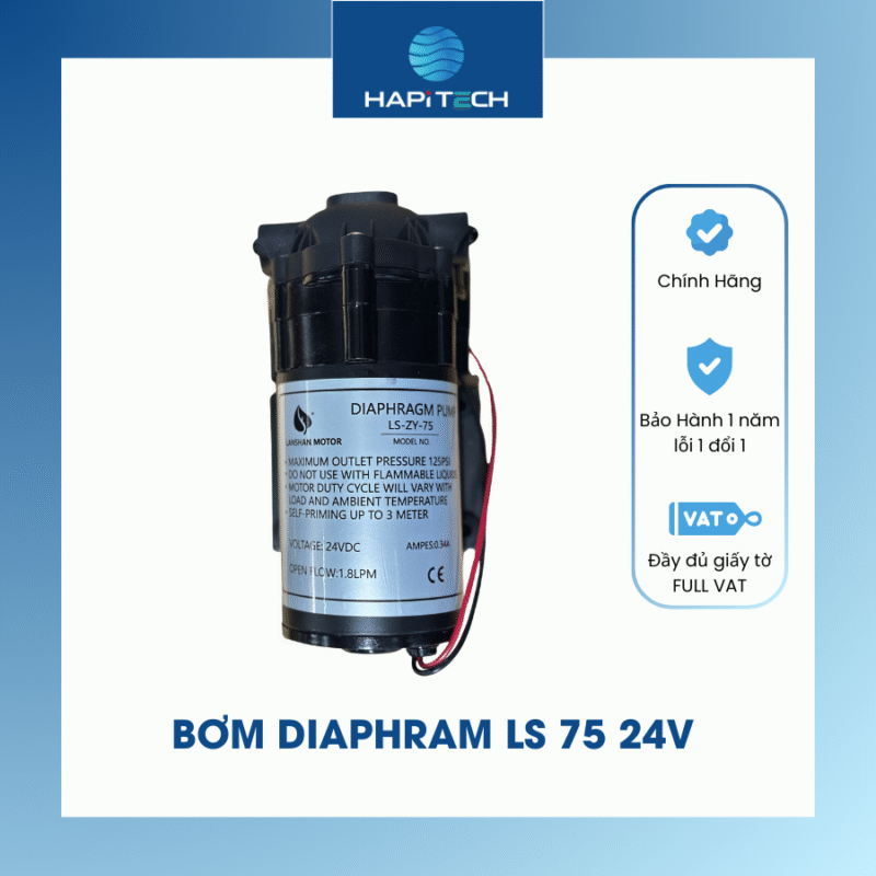 HPT-LS-75 Máy Bơm Màng LS-24V-75 Tối Ưu Cho Hệ Thống Lọc Nước & Phun Rửa