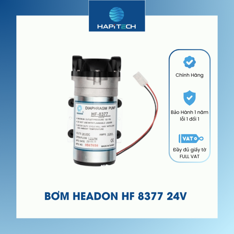 HPT-HF-8377 Máy Bơm Tăng Áp Máy Lọc Nước 24V HF 8377 – Hiệu Suất Cao, Vận Hành Êm Ái