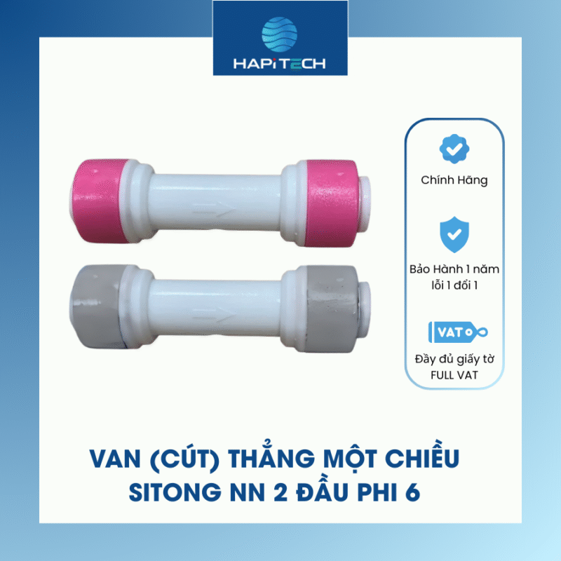 HPT-ST026A Van 1 Chiều Nối Thẳng Phi 6 – Nhỏ Gọn, Bền Bỉ, Chống Rò Rỉ Nước