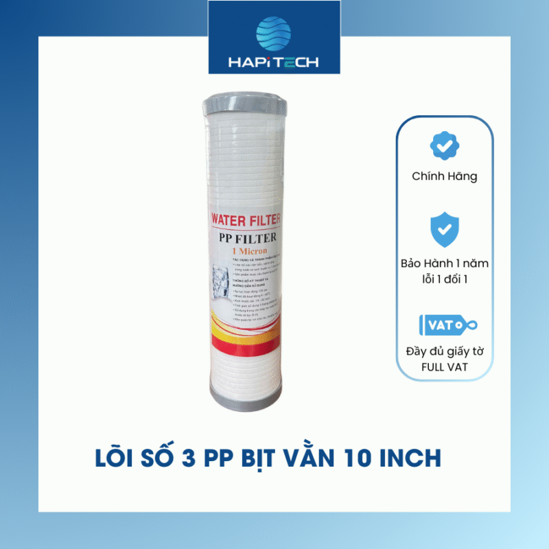 HPT-PPBV10 Lõi lọc nước PP 1 Micron 10 inch – Lõi lọc số 3 máy lọc nước RO