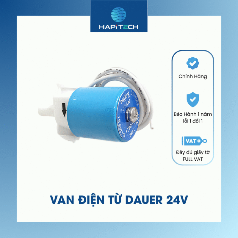 HPT-DER24V Van Điện Từ Máy Lọc Nước RO 24V Nối Nhanh Kèm Dây Đóng Mở Tự Động, Tiết Kiệm Nước
